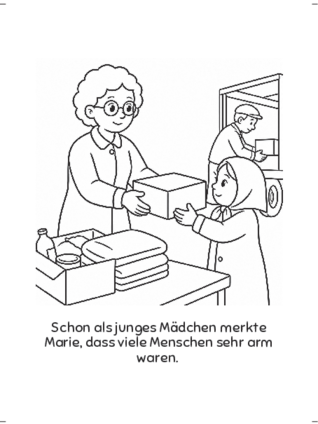 Ausmalbild Marie Mädchen