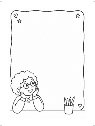 Ausmalbild Marie Rahmen